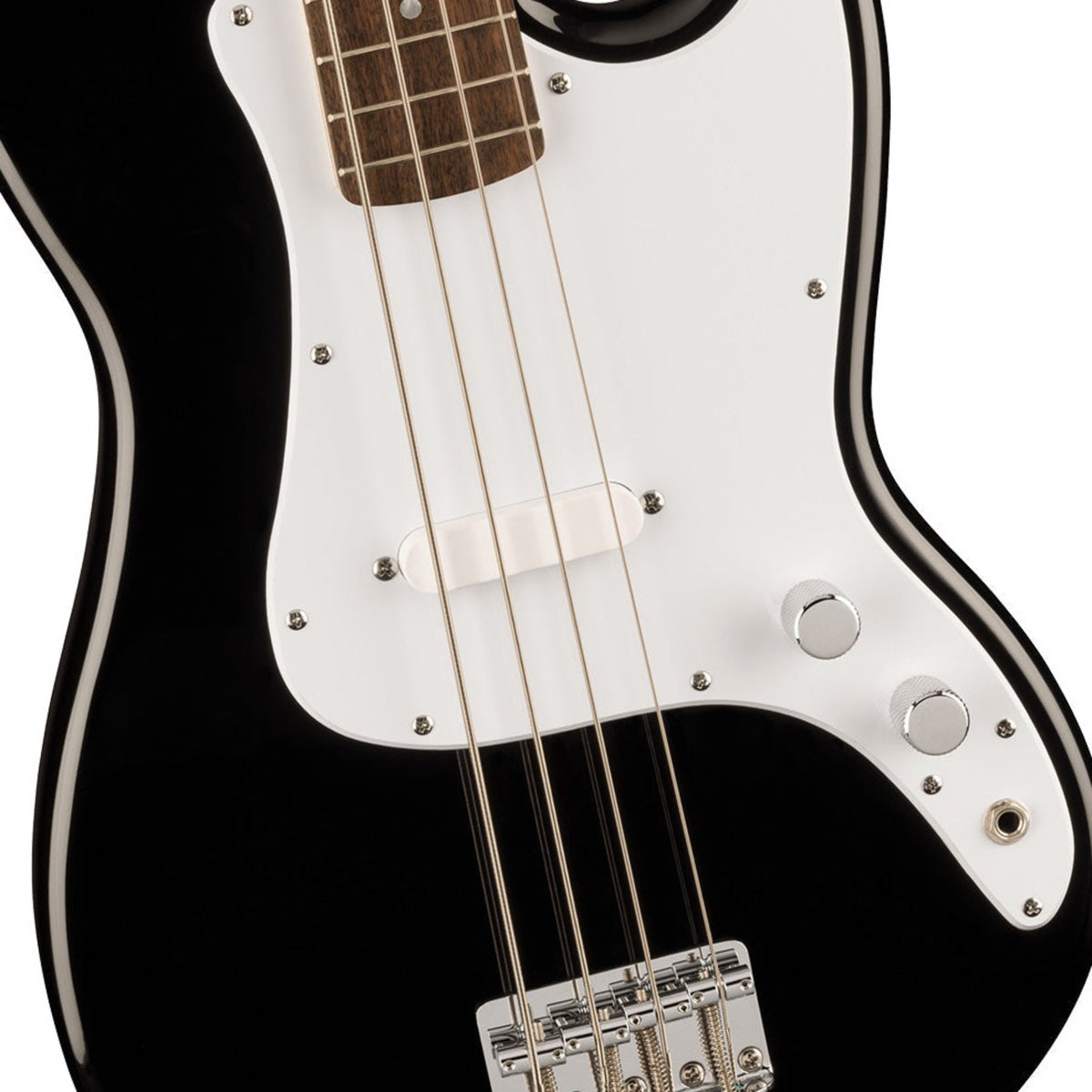 SQUIER SONIC BRONCO BASS NEGRO CON PICKGUARD BLANCO