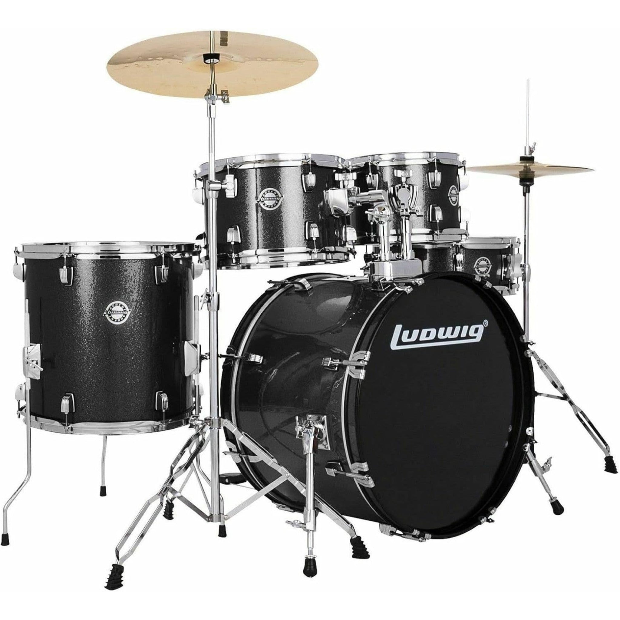 BATERIA LUDWIG ACCENT COLOR NEGRO C/BANCO/PLATILLOS