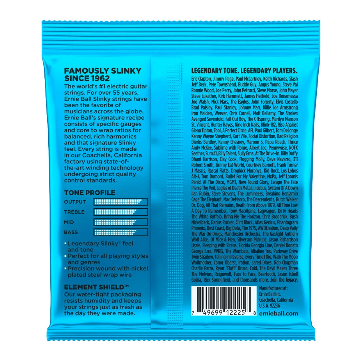 ENCORDADURA ERNIE BALL "EXTRA SLINKY" (0.008-0.038)