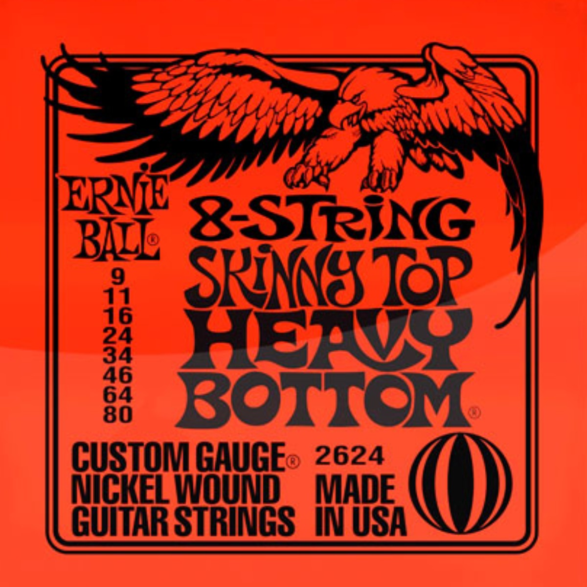 ENCORDADURA ERNIE BALL "SKINNY TOP/HEAVY BOTTOM" 8 CUERDAS 2624
