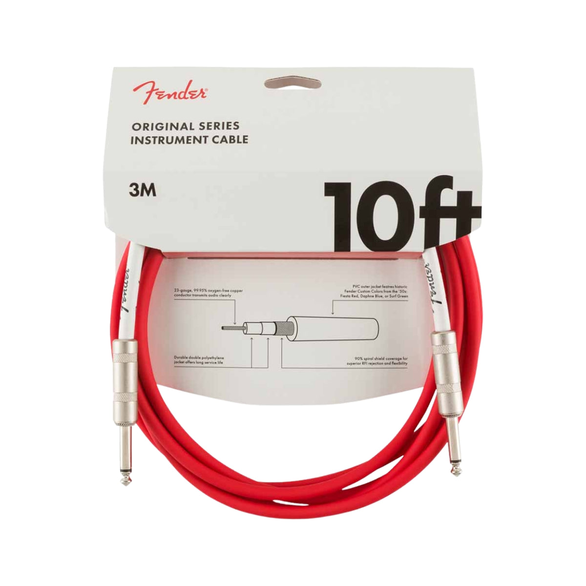 Cable Fender Original 3m Fiesta Red | Cable para Guitarra y Bajo