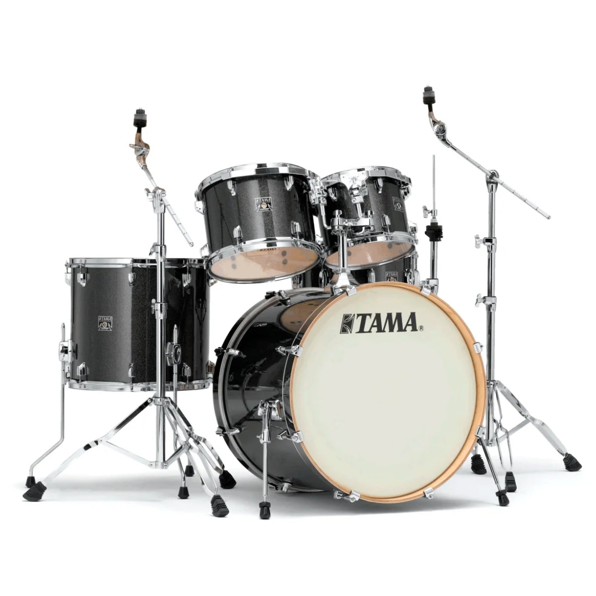 BATERIA TAMA SUPERSTAR CLASSIC MAPLE 5 PZAS NEGRO SOMBREADO TRANSPARENTE CON ATRILES