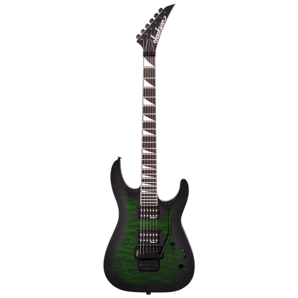 Guitarra Eléctrica Jackson JS32Q Dinky Floyd Rosewood Transparent Green Burst con Pastillas Humbucker