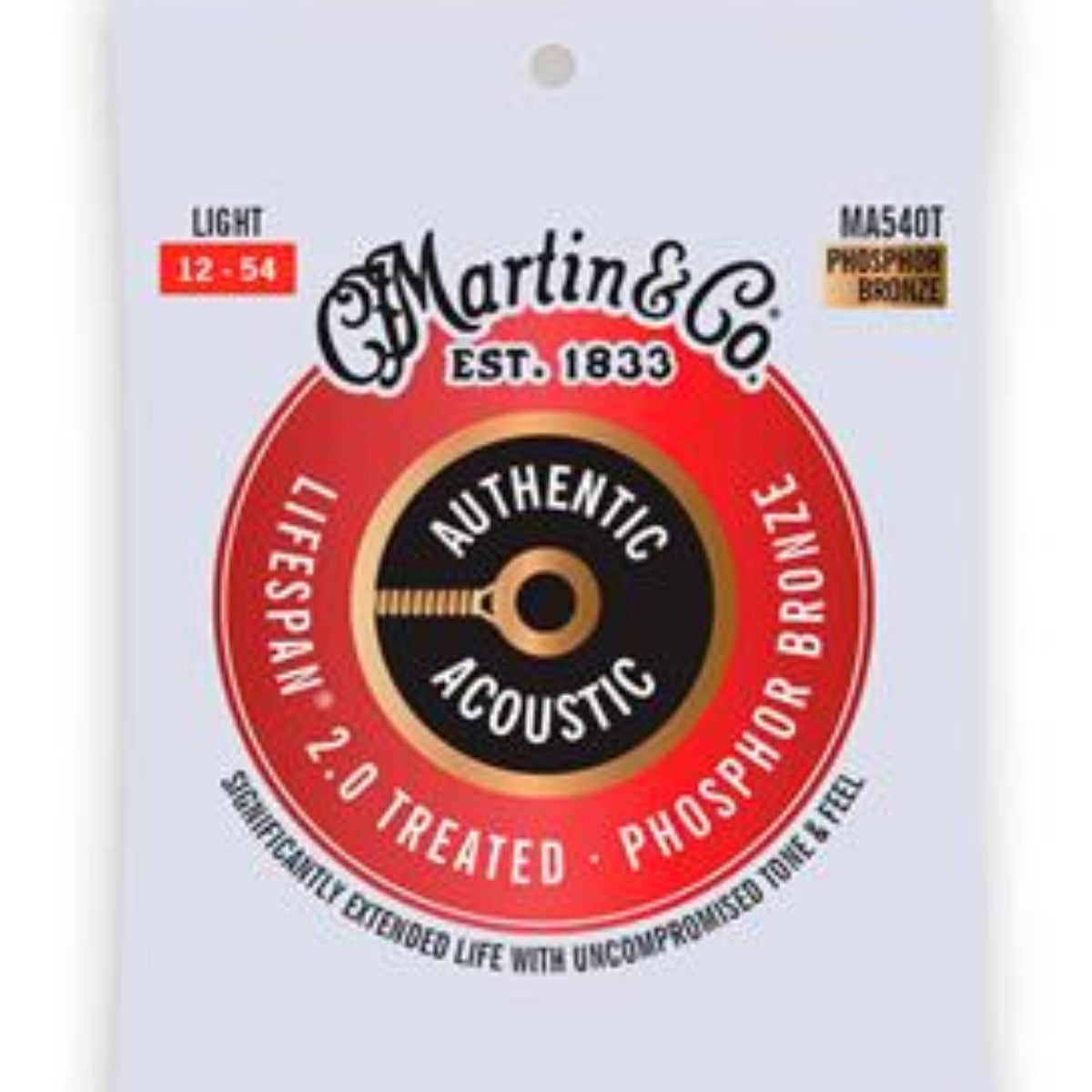 ENCORDADURA MARTIN P/GUITARRA ACUSTICA TREATED PHOS/BRONZE 12-54 MA540T