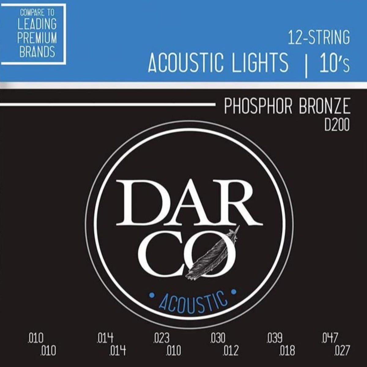 ENCORDADURA P/GUITARRA ACUSTICA MARTIN DARCO D200 12 STN LIGHT