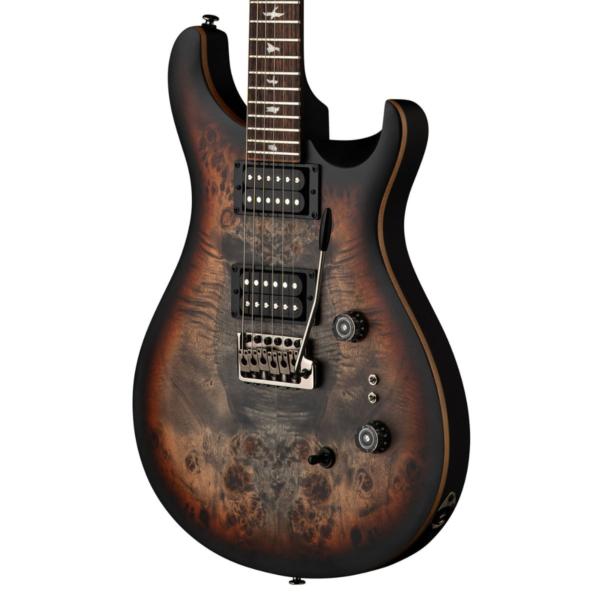 GUITARRA ELECTRICA PRS SE EXOTIC CUSTOM 24 POPLAR BURST CHARCOAL CHERRY MIDNIGHT BUST