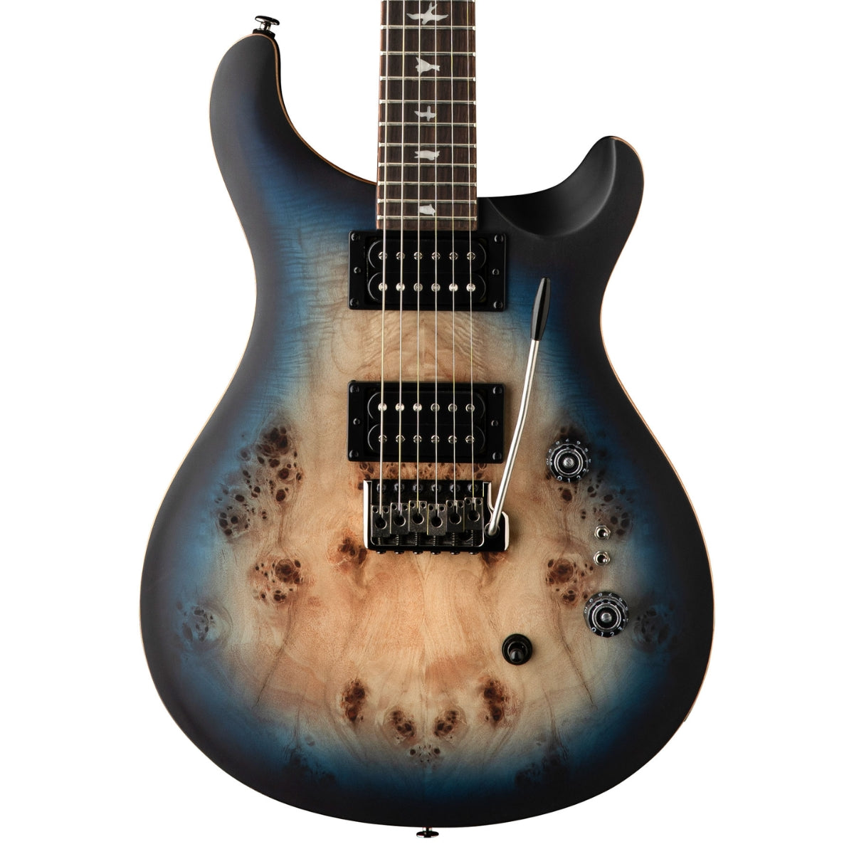 GUITARRA ELECTRICA PRS SE EXOTIC CUSTOM 24-08 POPLAR BURL LAKE BLUE MIDNIGHT BURST