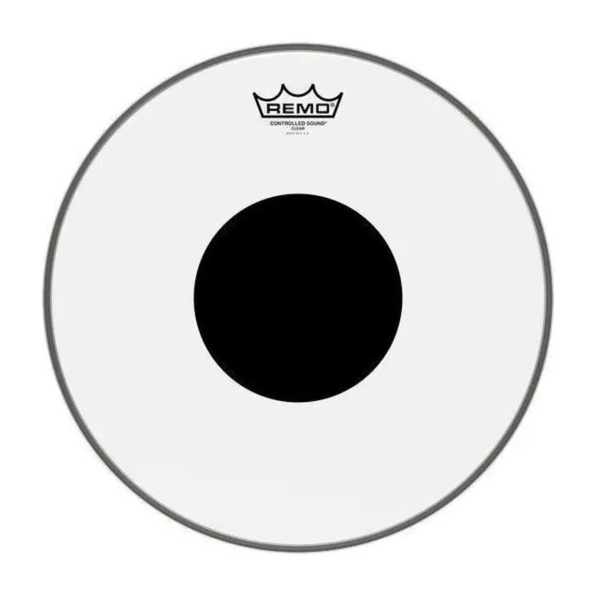 PARCHE REMO CS 12 TRANSPARENTE CENTRO NEGRO CS-0312-10