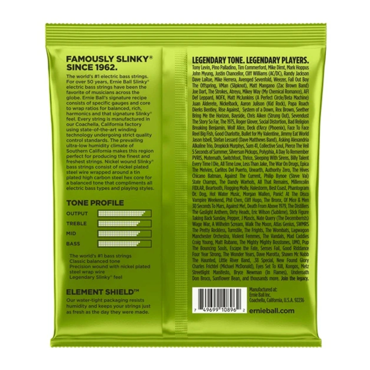 ENCORDADURA ERNIE BALL 2856 SLINKY BAJO MEDIUM SCALE 45-105