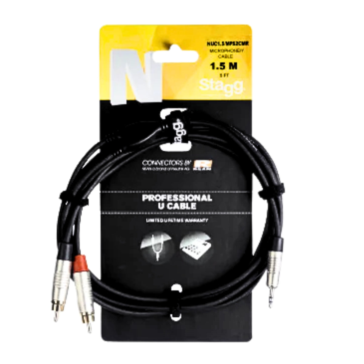 CABLE STAGG AUX/RCA 1.5MTS