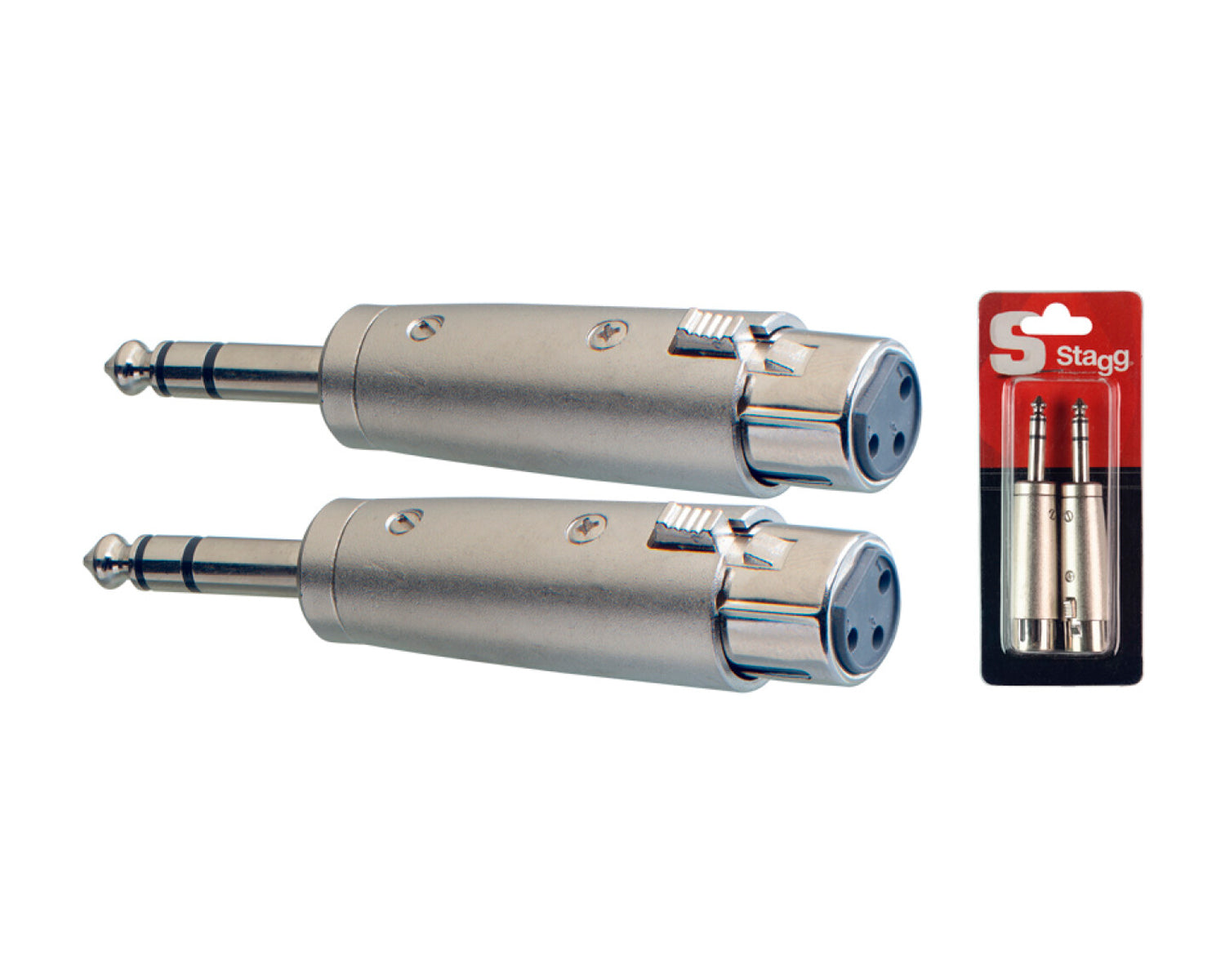Adaptador Stagg AC-XFPMSH Conector Macho de Teléfono a XLR Hembra Balanceado (2 Piezas)