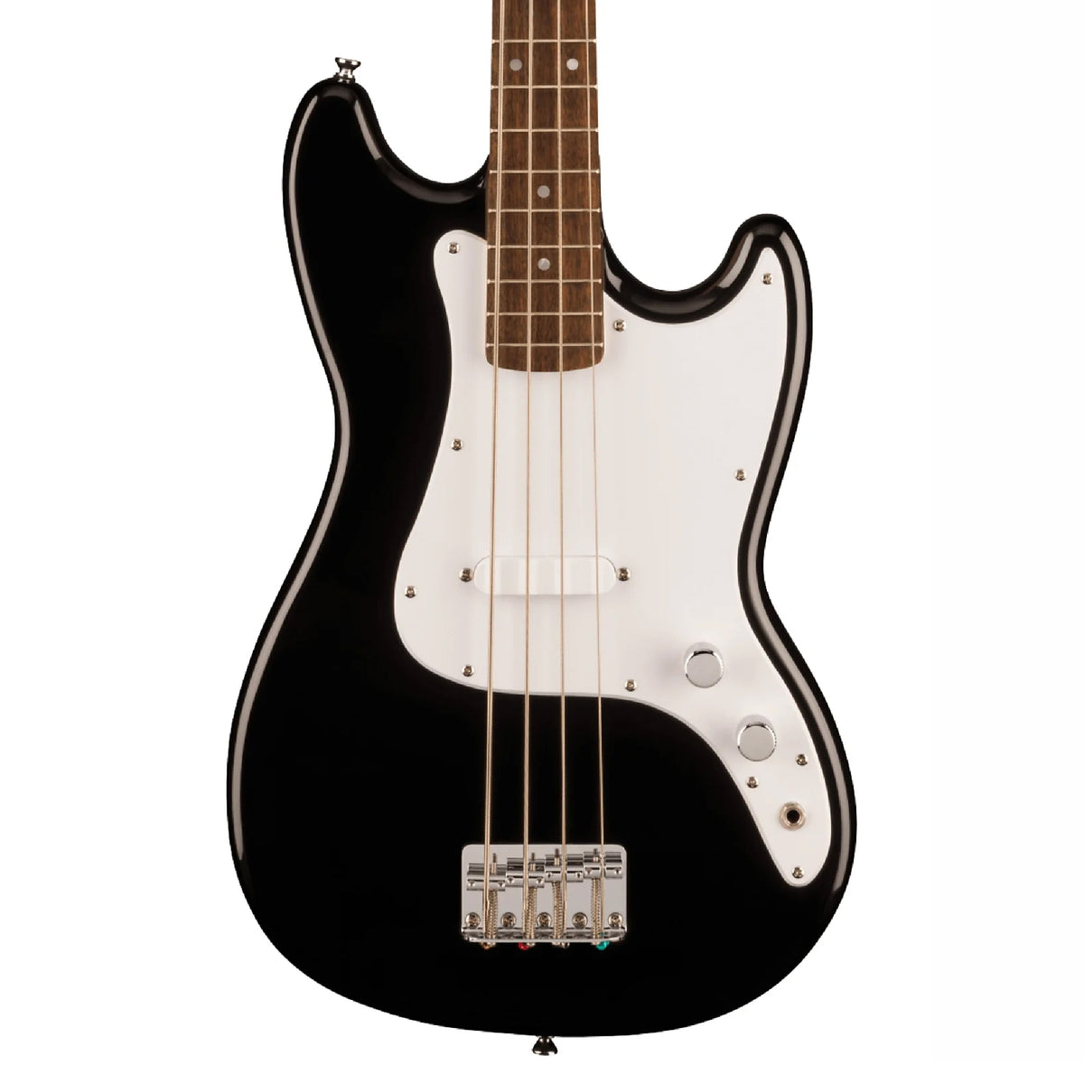 SQUIER SONIC BRONCO BASS NEGRO CON PICKGUARD BLANCO