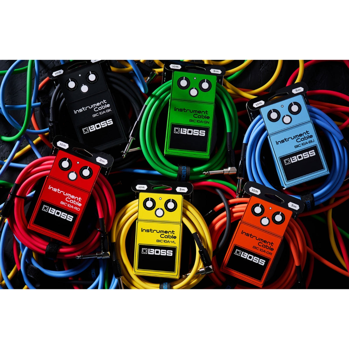 CABLE ROLAND 3MTS ANGULADO COLORES ROJO BIC-10A-RD