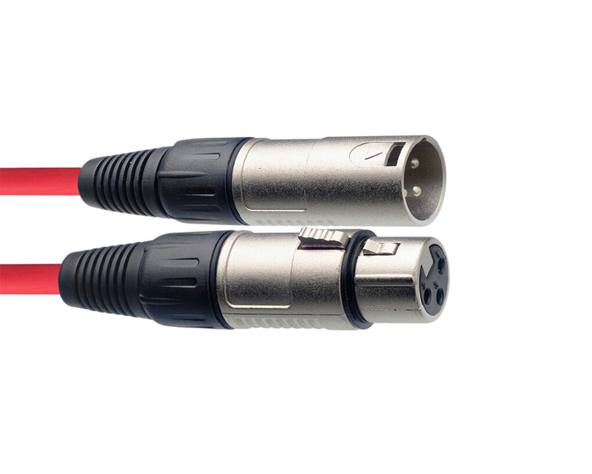 Cable de micrófono Stagg SMC3 CRD XLR a XLR rojo de 3 m
