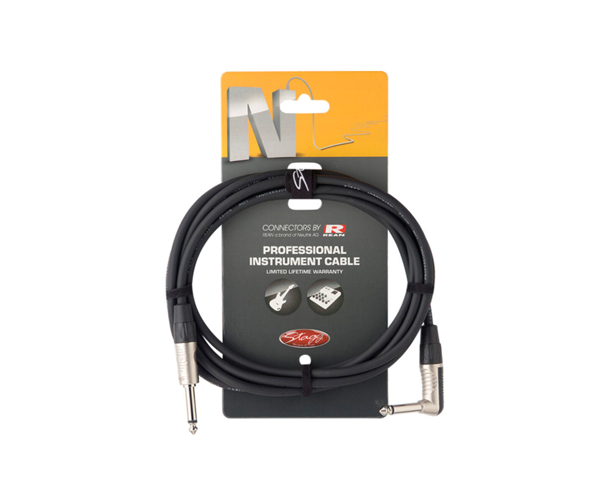 Cable Stagg NGC6PLR de Instrumento Plug/Plug (M/M) Recto a Angulado 6 m