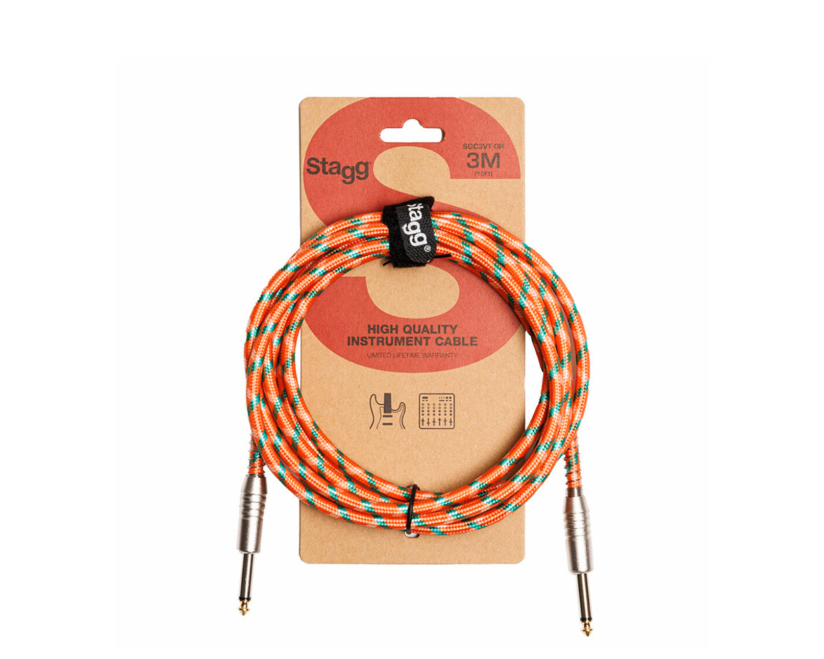 Cable Stagg SGC3VTOR de Instrumento 3m Naranja Vinteweed