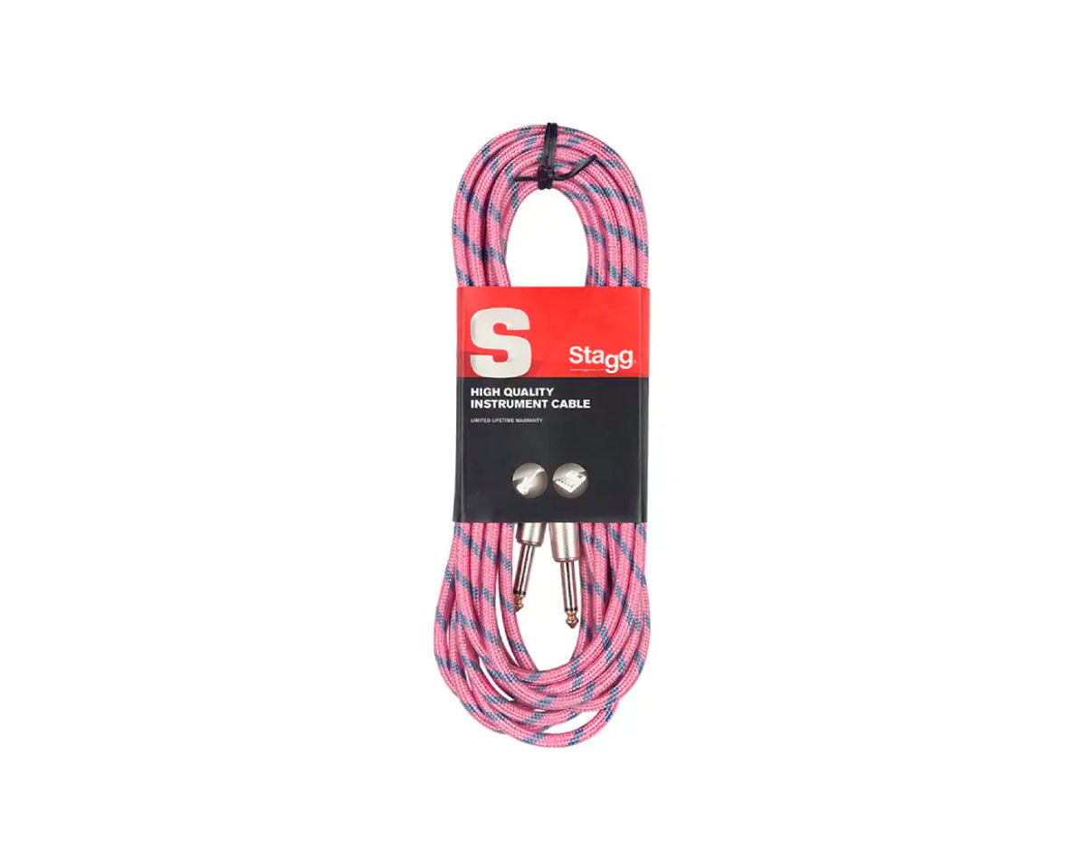 Cable Stagg SGC3VTPK de Instrumento 3m Rosa Vinteweed