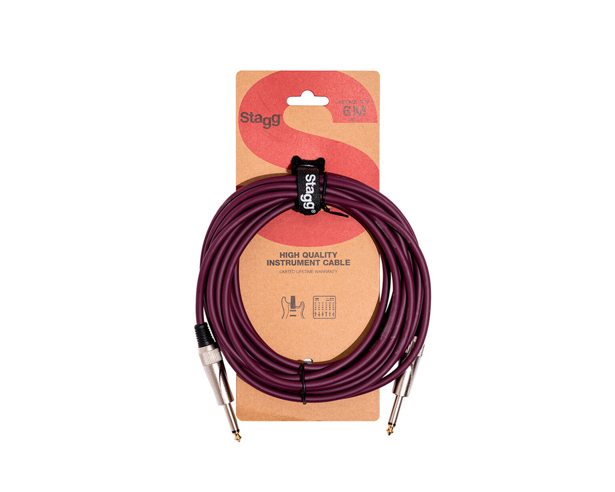 Cable Stagg SGC6DLCPP de Instrumento 6m Violeta Serie S