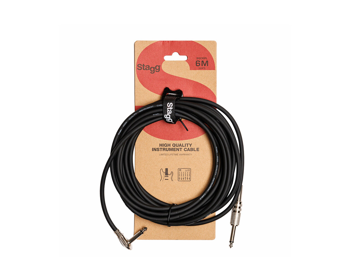 Cable Stagg SGC6PL de Instrumento Recto a Angulado 6m Serie S