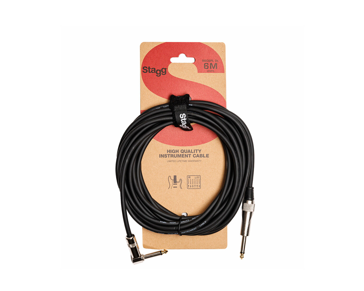 Cable Stagg SGC6PLDL de Instrumento Recto a Angulado 6 m Serie S