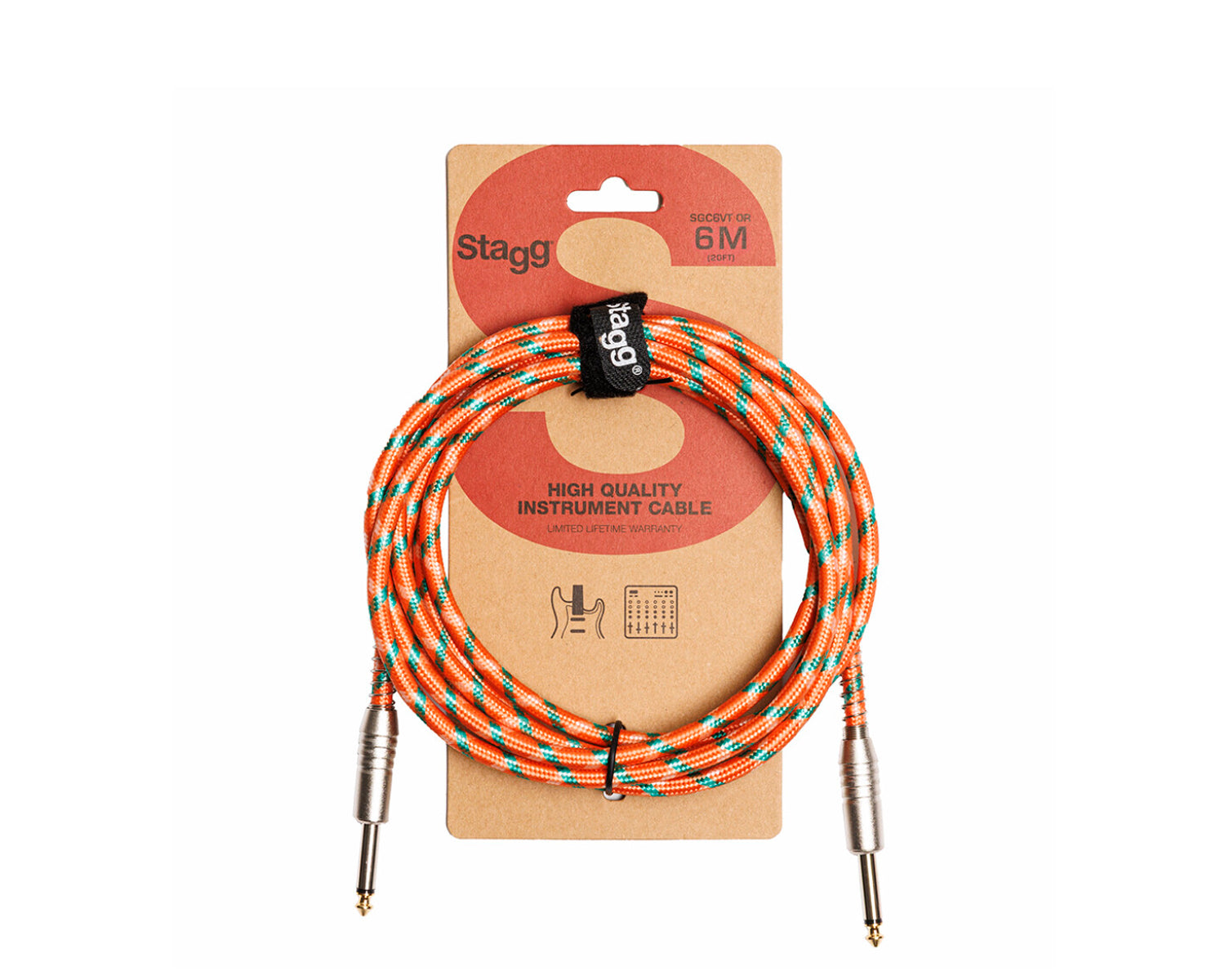 Cable Stagg SGC6VOR de Instrumento 6 m Naranja Serie S