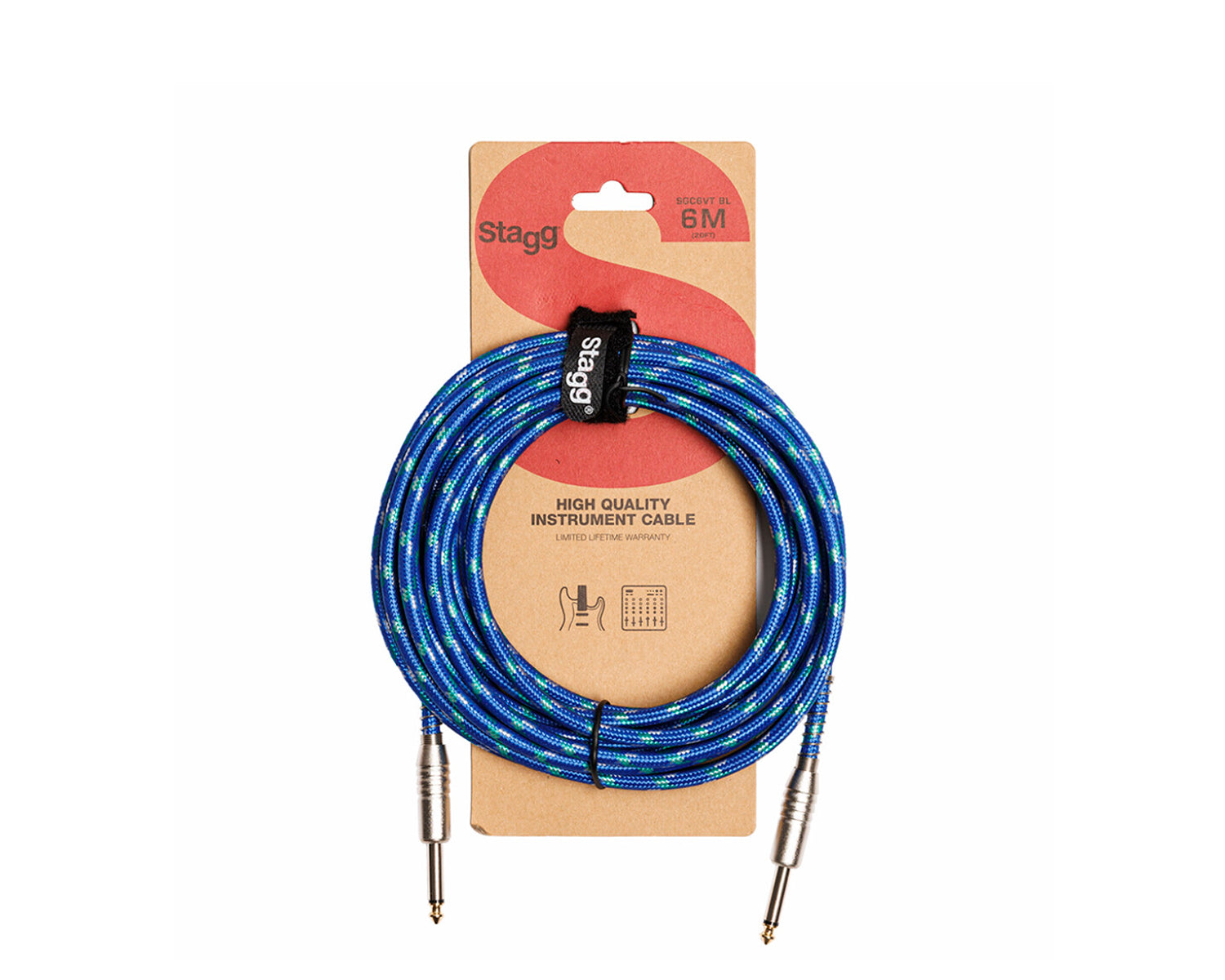 Cable Stagg SGC6VTBL de Instrumento 6 m Azul Serie S