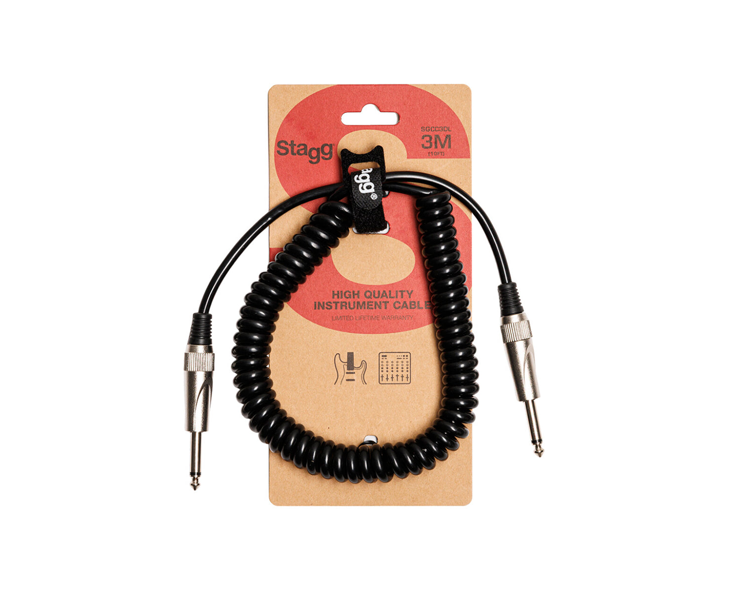 Cable Stagg SGCC3DL de Instrumento 3m Enrollado Serie S