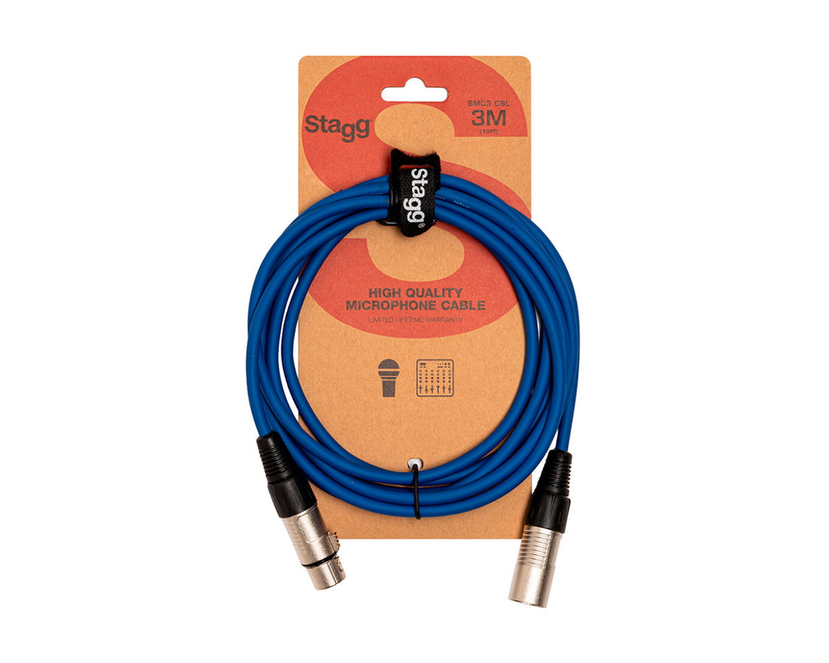 Cable de micrófono Stagg , azul, 3M XLR/XLR SMC3 CBL