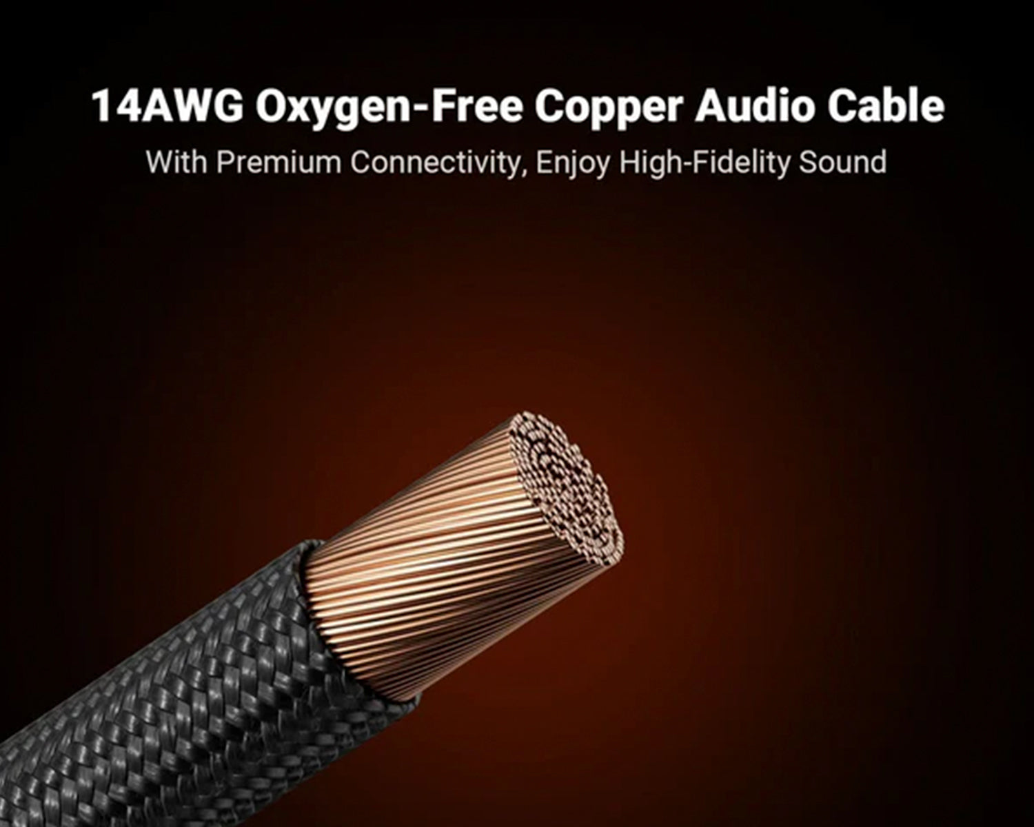 Cable para Bafle Braided 1.8m (Par) con 4 Plugs Banana Chapados en Oro 14AWG