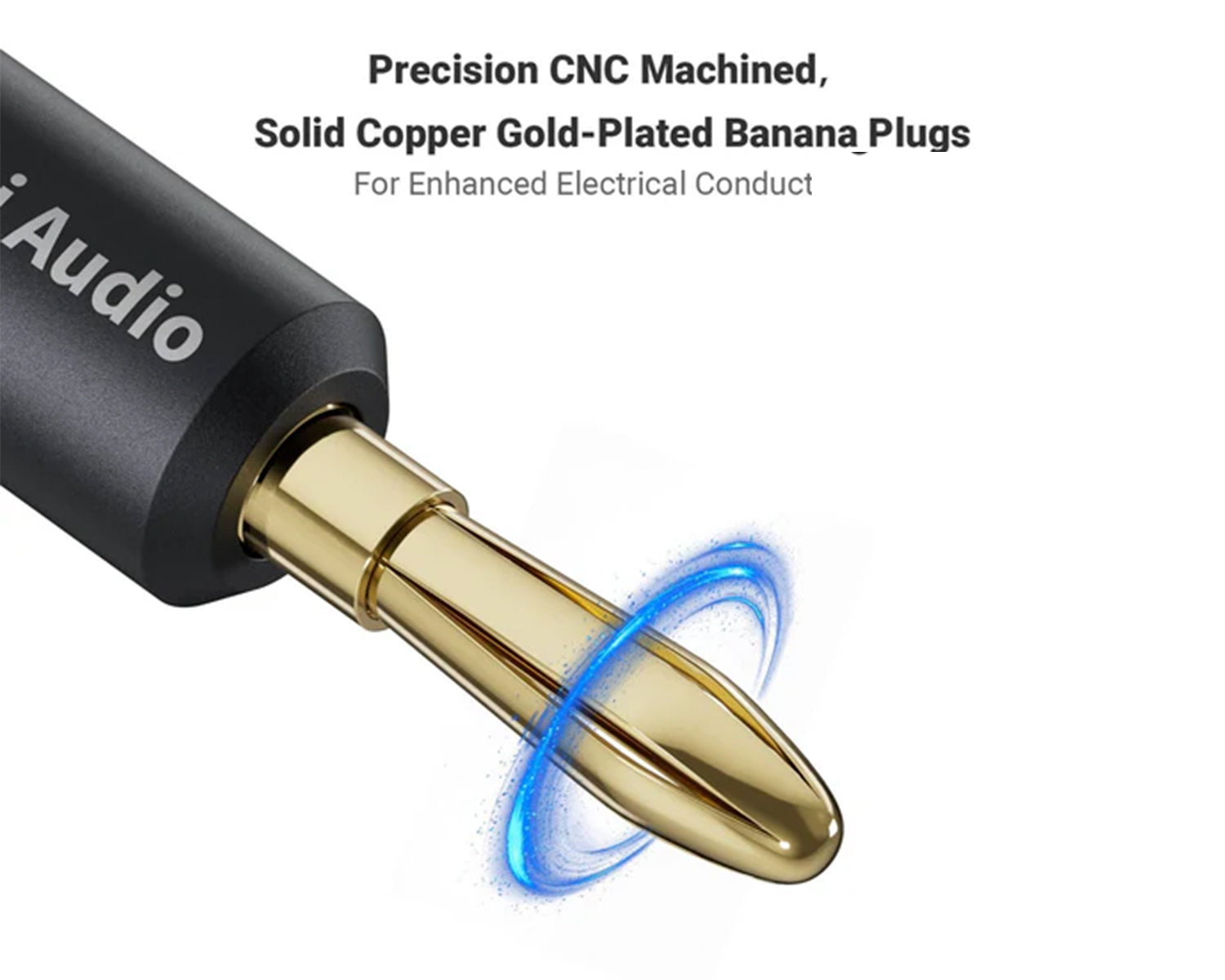 Cable para Bafle Braided 1.8m (Pieza) con 4 Plugs Banana Chapados en Oro 14AWG