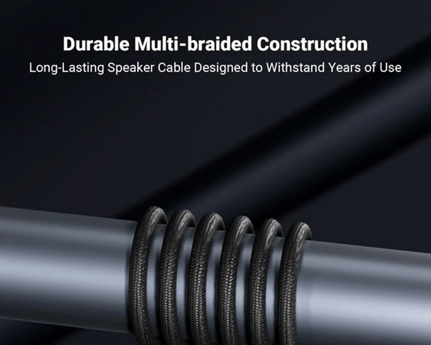 Cable para Bafle Braided 1.8m (Pieza) con 4 Plugs Banana Chapados en Oro 14AWG