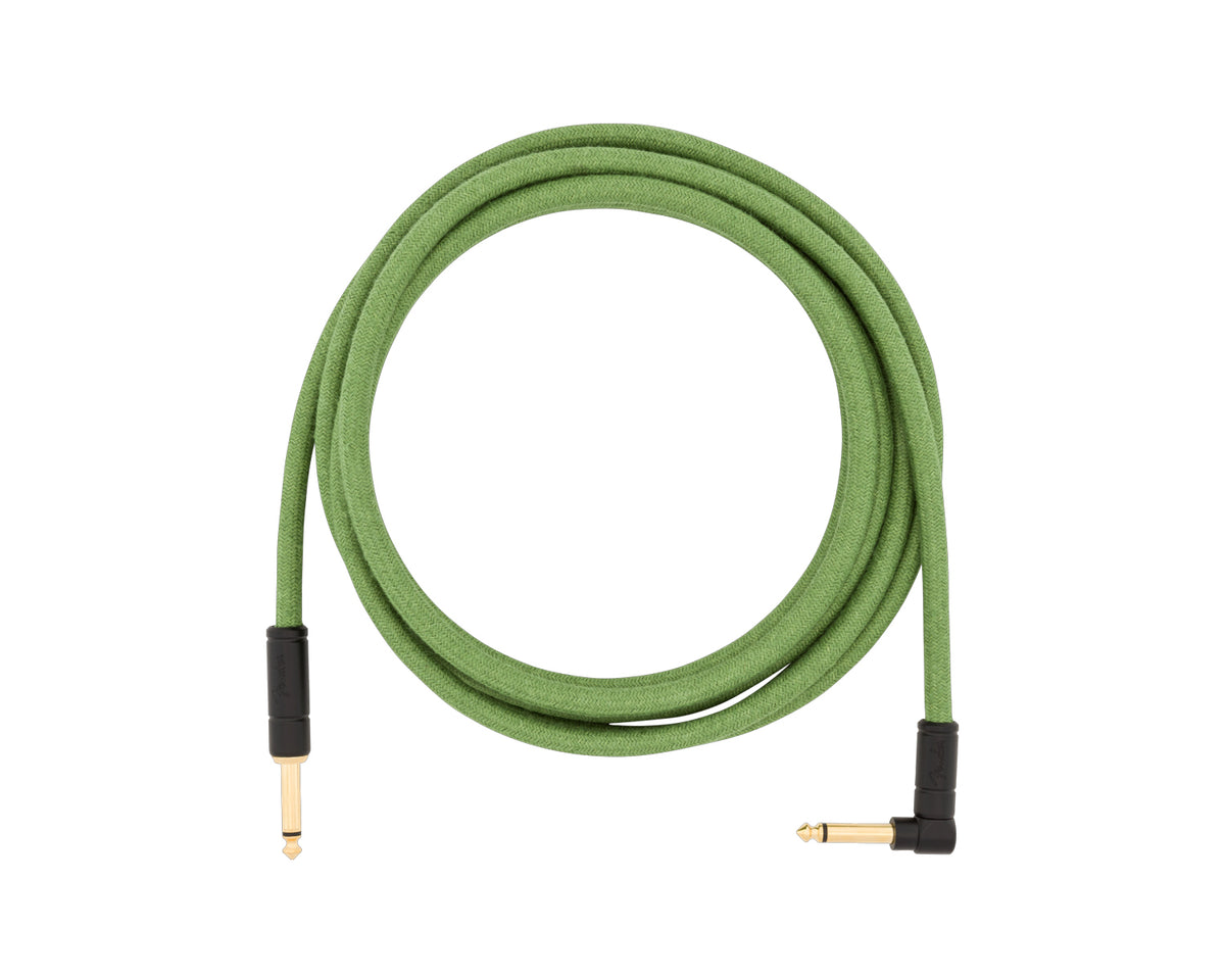 Cable para instrumento Fender Festival recto angular de 10 pies Verde