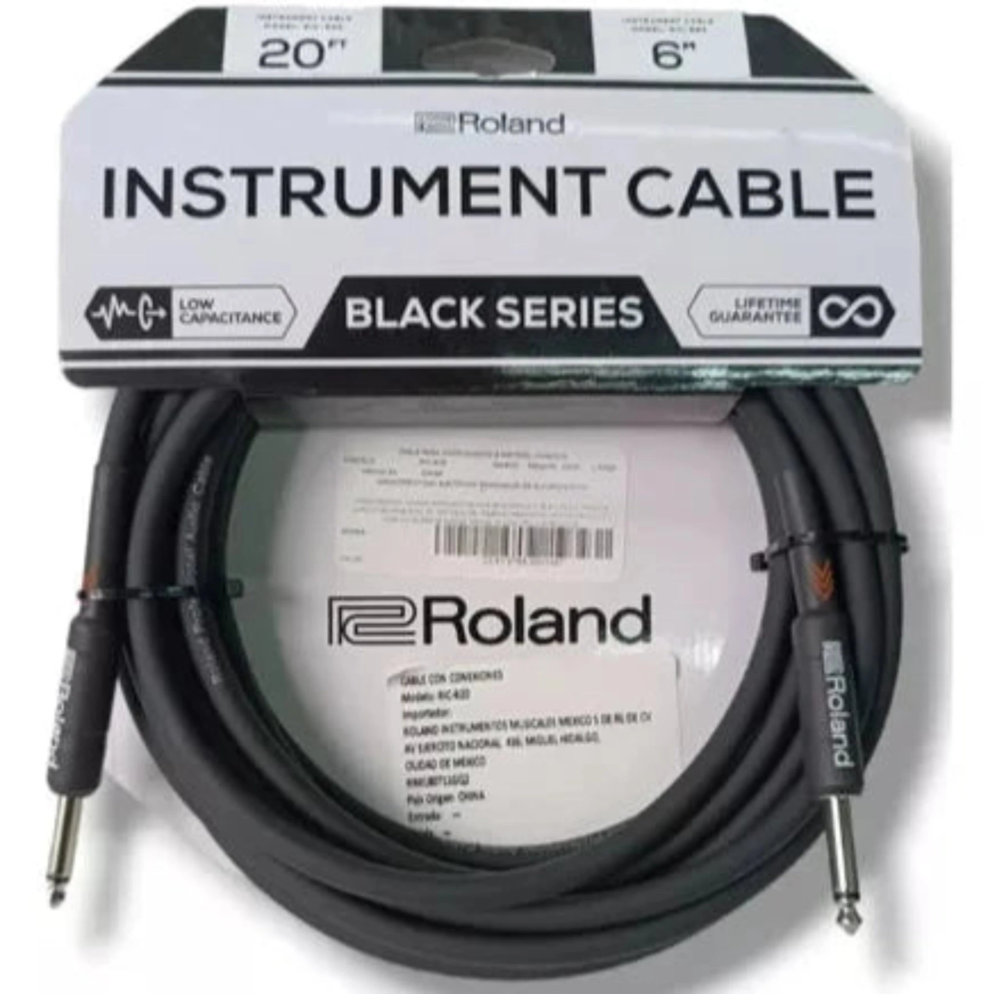CABLE ROLAND SERIE BLACK P/INST 6MTS RIC-B20