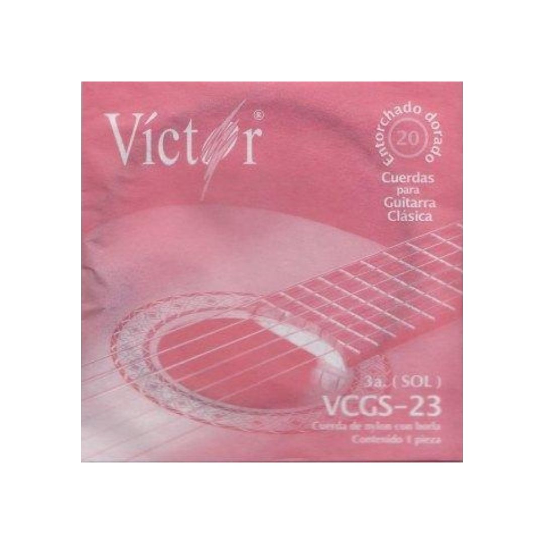 CUERDA P/GUITARRA VICTOR 3A NYLON NEGRO