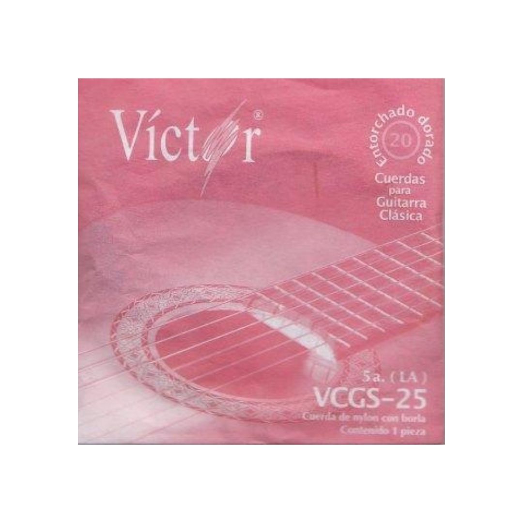 CUERDA P/GUITARRA VICTOR 5A DORADO/NYLON