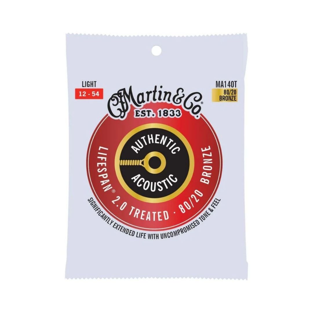 ENCORDADURA P/ GUITARRA ACUSTICA MARTIN MA140T AUTHENTIC TREATED LIGHT 80/20