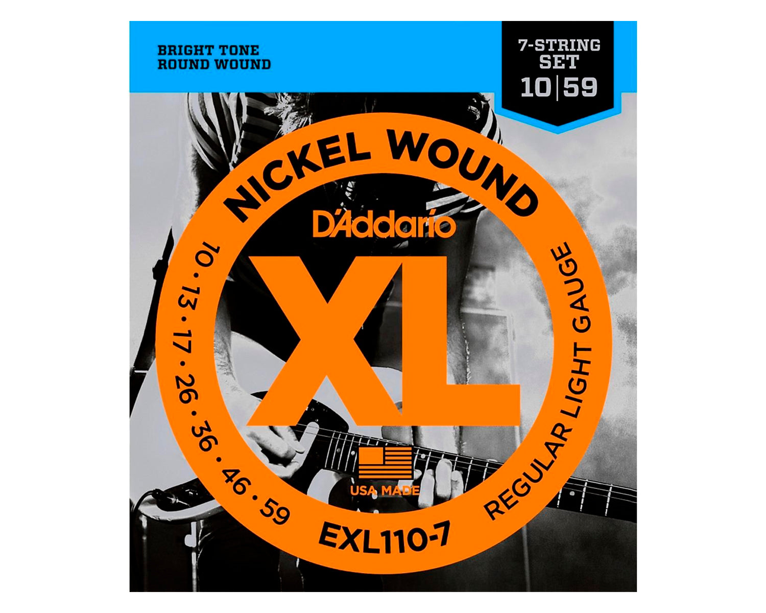 Encordura D'Addario Eléctrica 7 Cuerdas EXL110-7