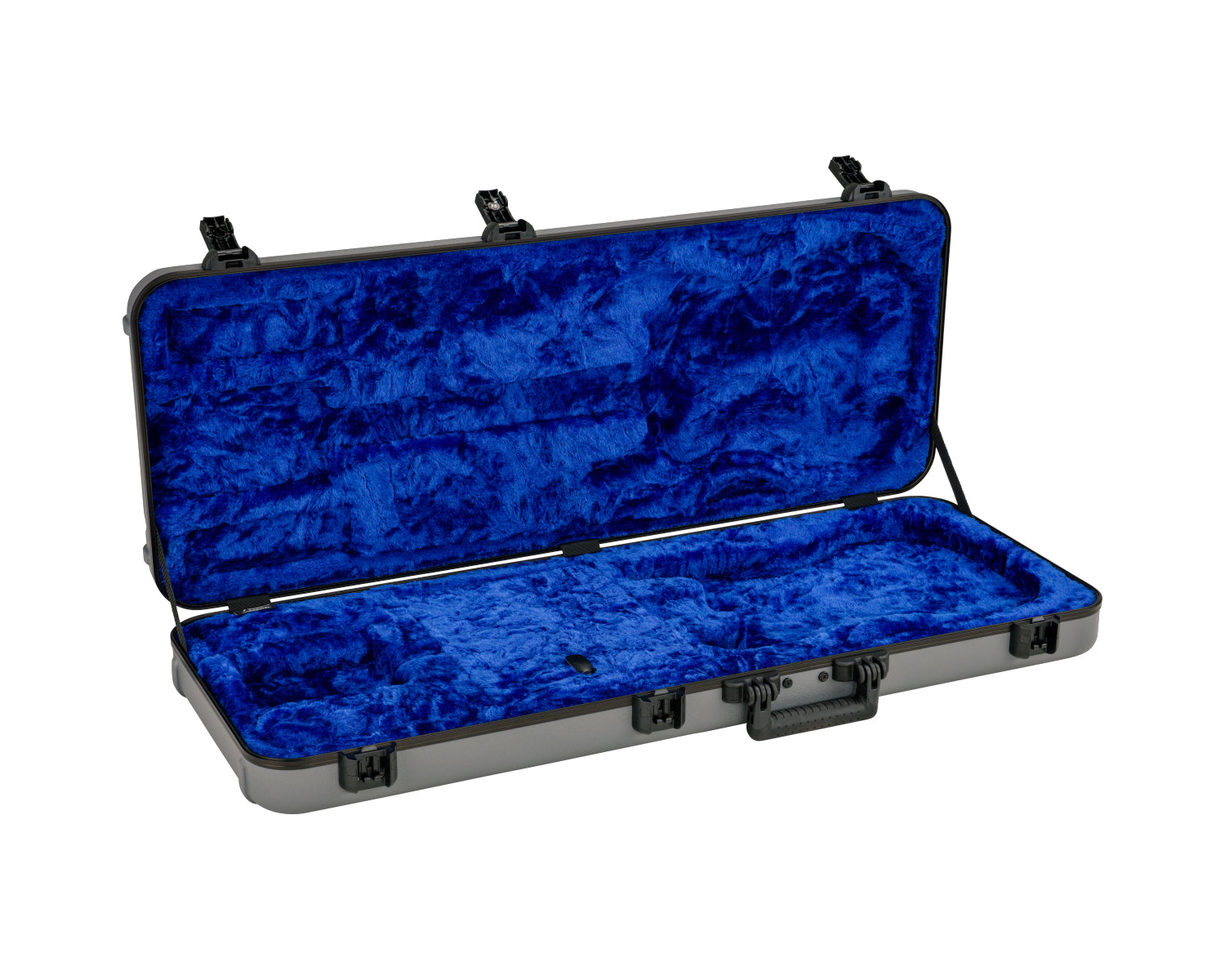 Estuche Moldeado Fender Deluxe para Stratocaster y Telecaster Plata con Interior Azul