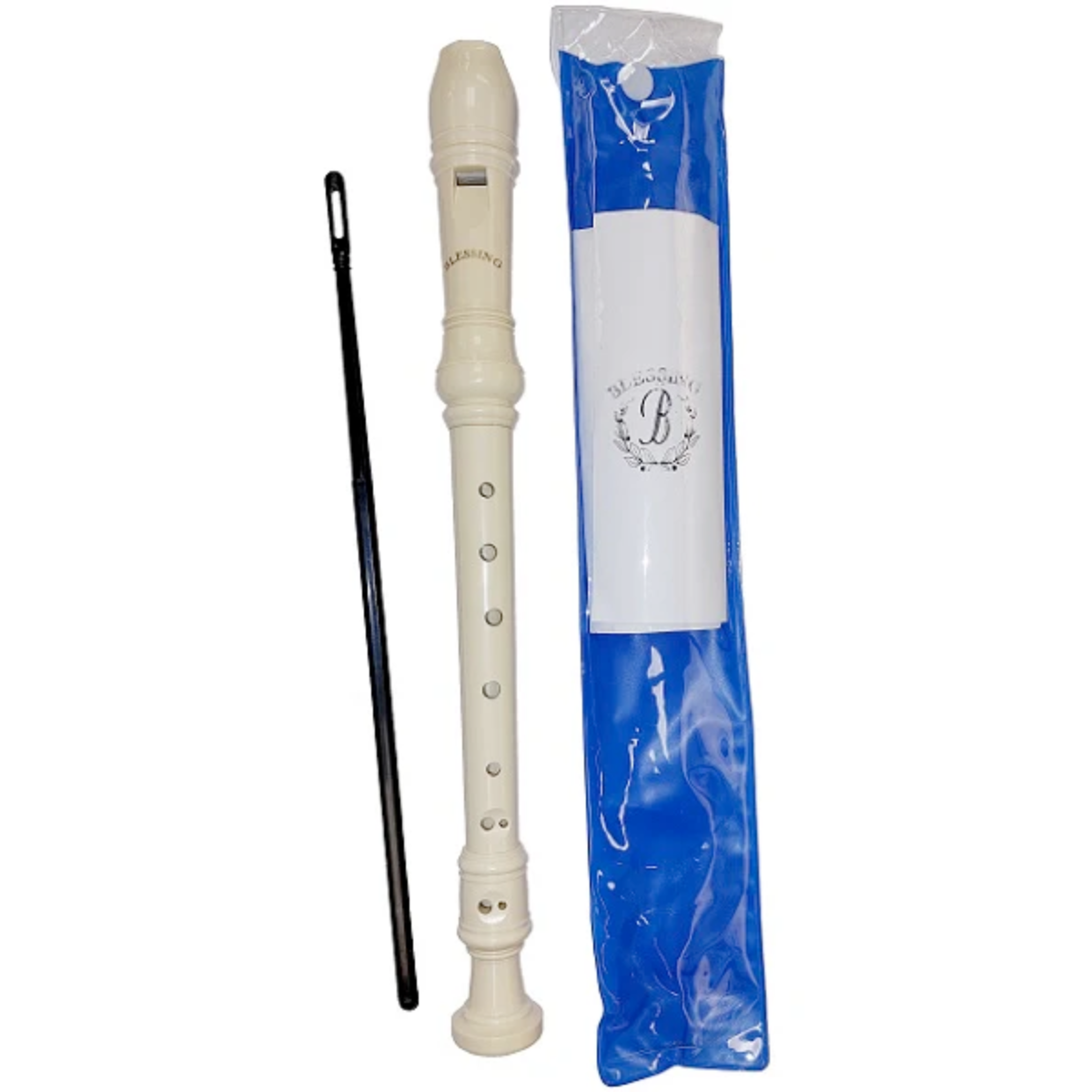FLAUTA DULCE SOPRANO DO ''BLESSING'', PLASTICO MARFIL CON FUNDA