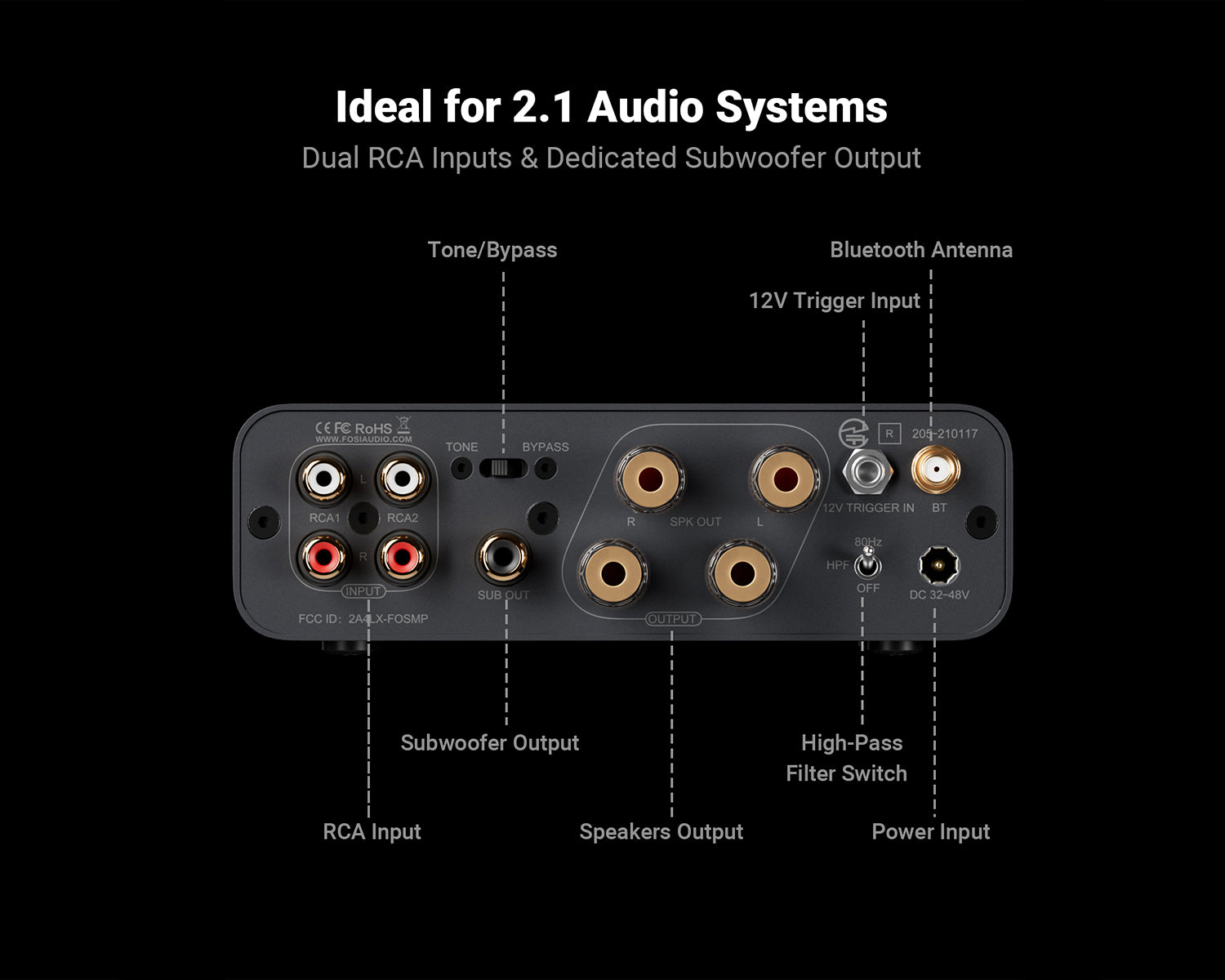 Amplificador Estéreo Bluetooth Fosi Audio BT20A MAX