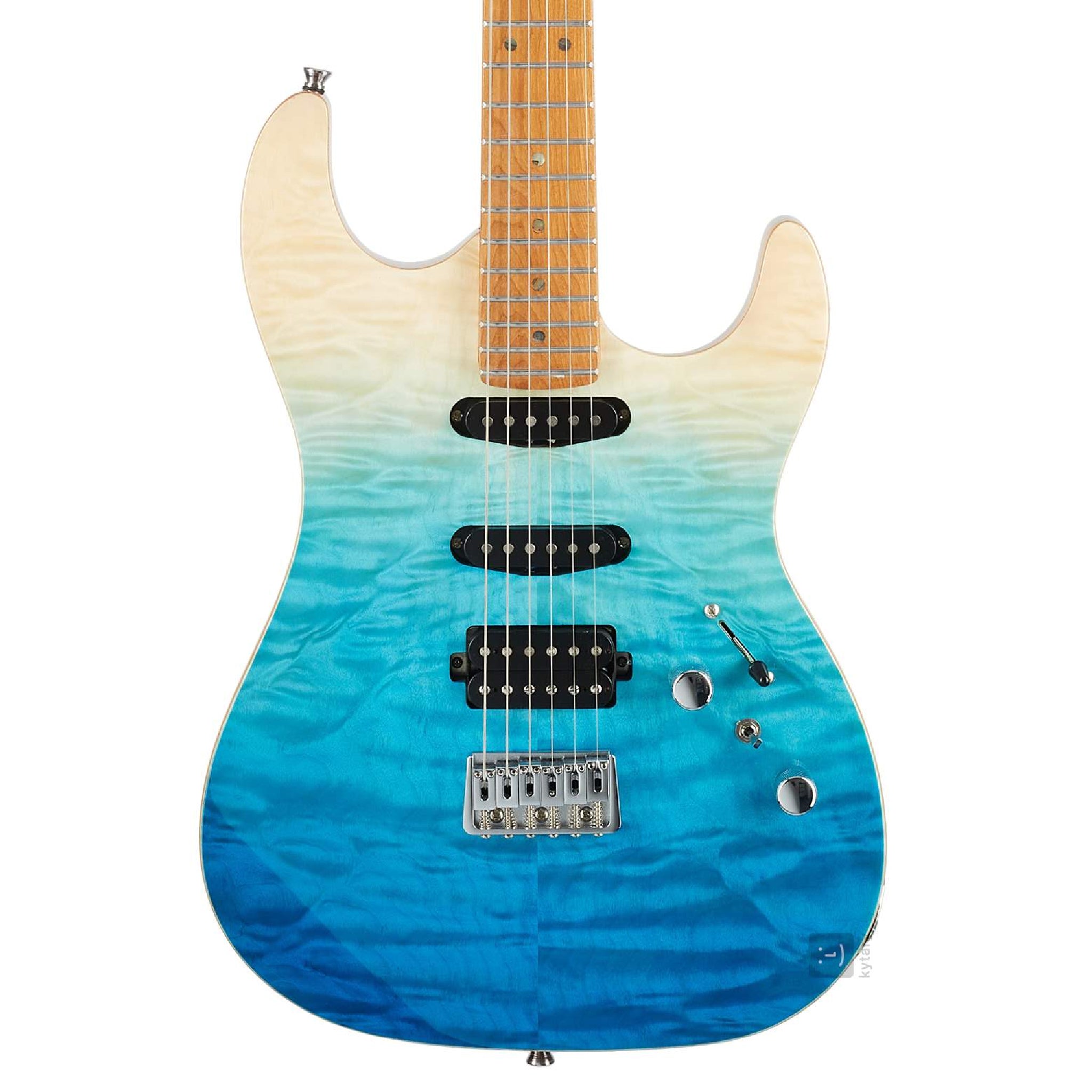 JET GUITARS JS-1000 STRATOCASTER TRANSPARENT BLUE