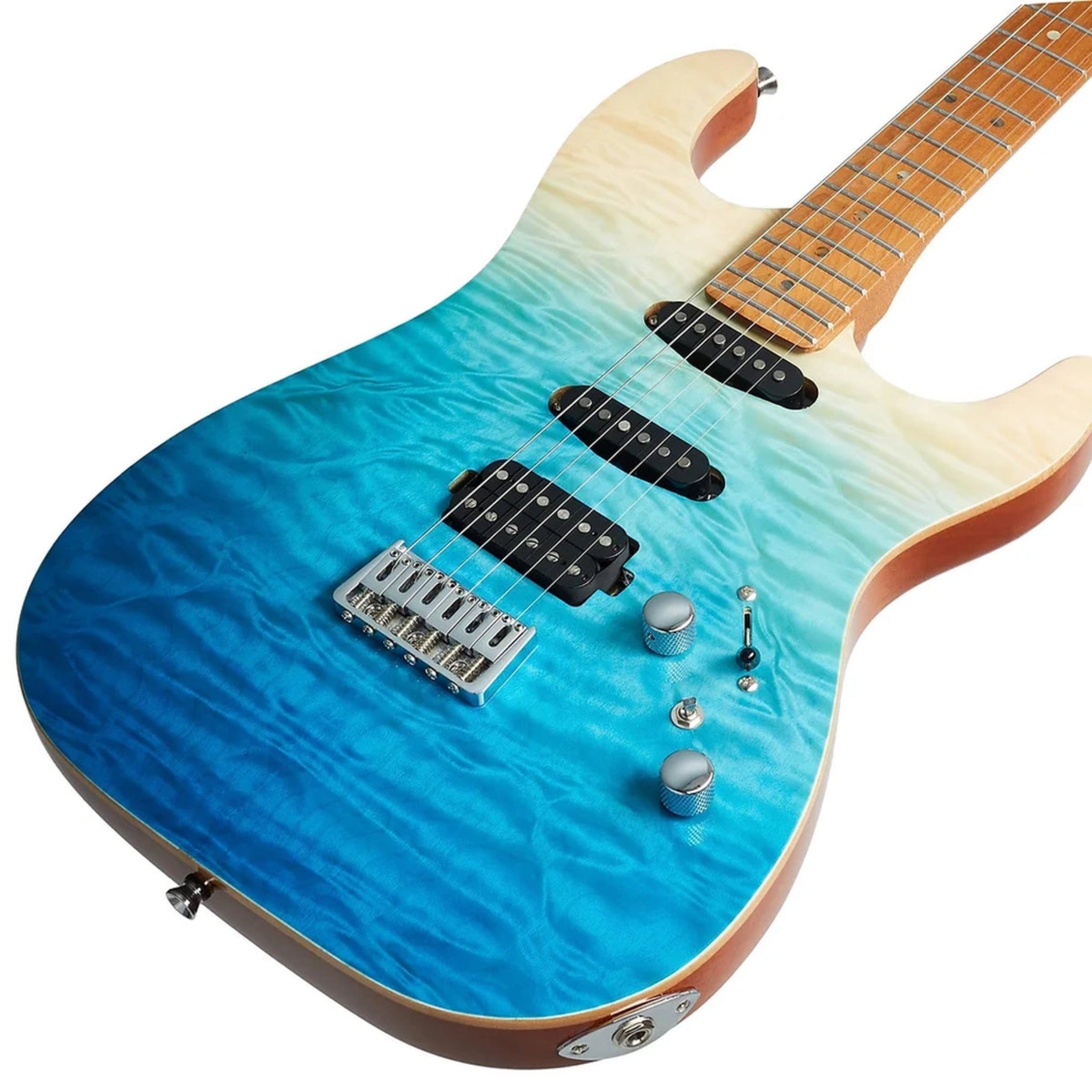 JET GUITARS JS-1000 STRATOCASTER TRANSPARENT BLUE