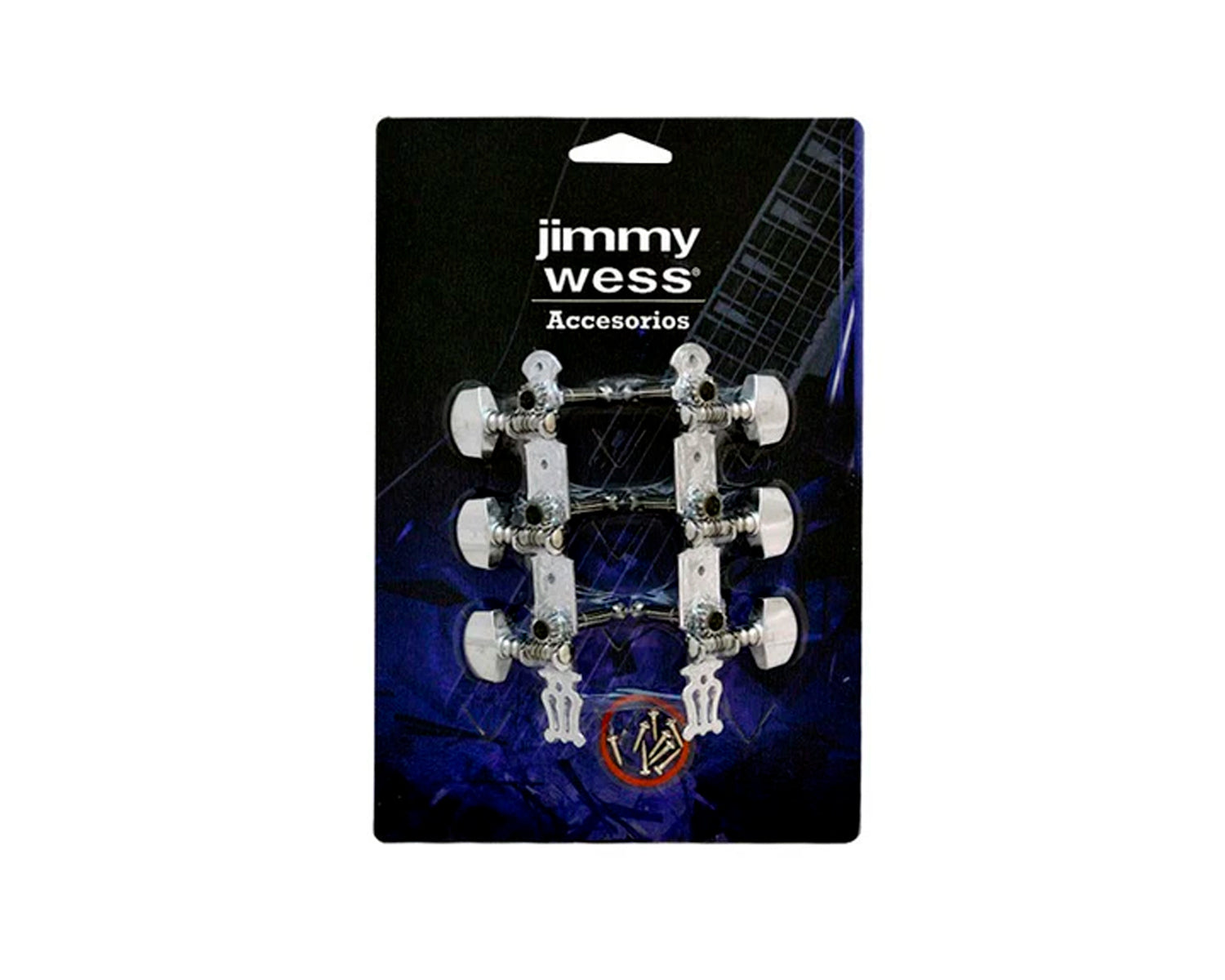 Maquinaria Jimmy Wess Para Guitarra Acustica 3+3 Niquelada Perno y Boton Metal