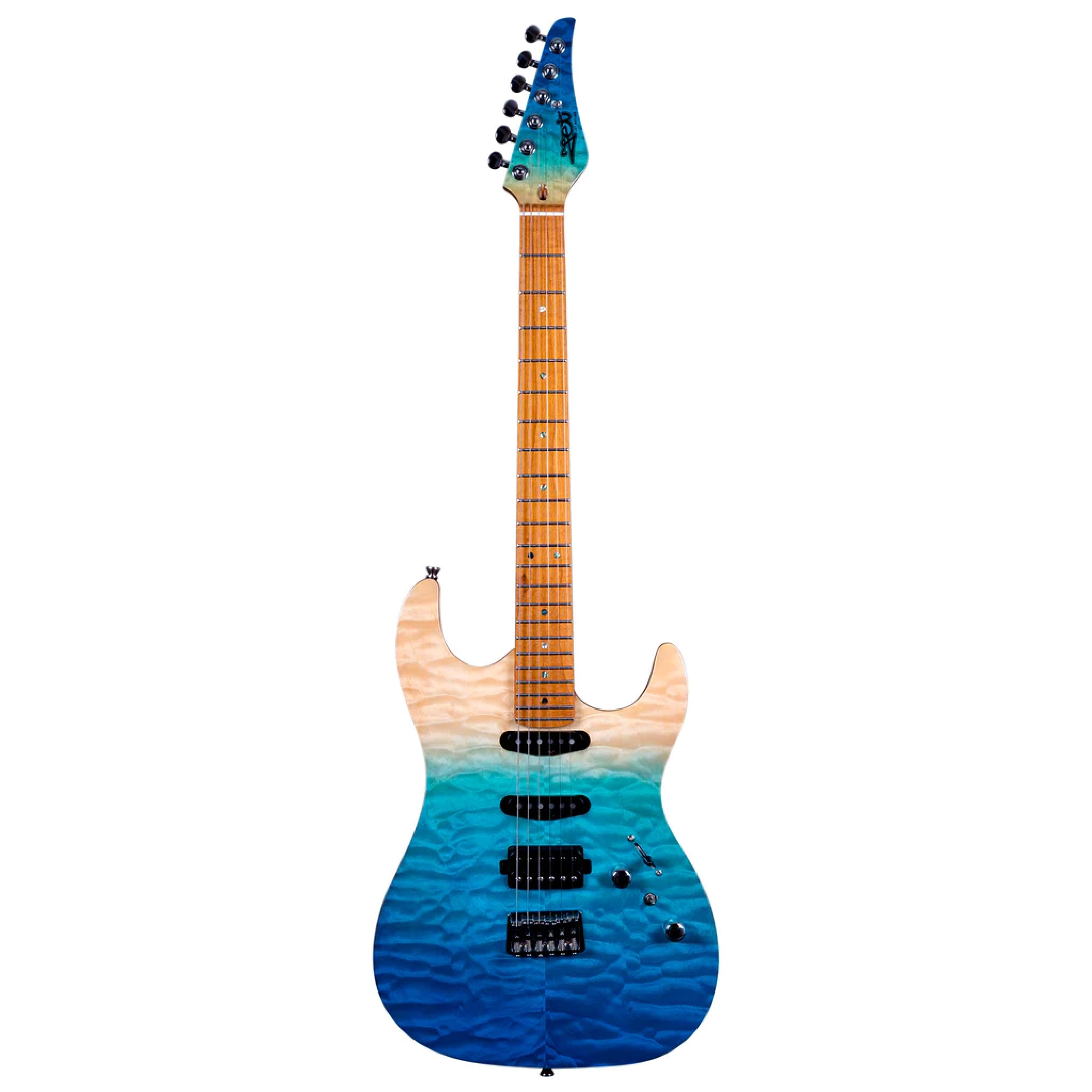 JET GUITARS JS-1000 STRATOCASTER TRANSPARENT BLUE