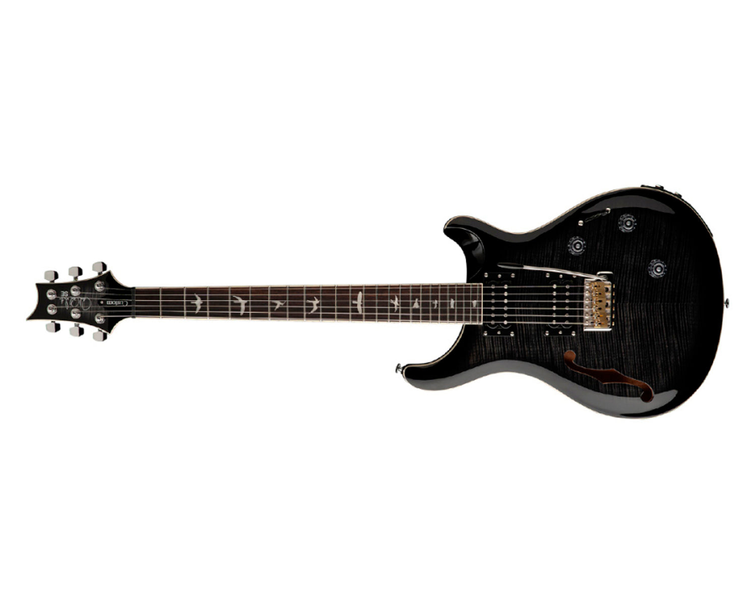 PRS SE CUSTOM 24 SEMI HOLLOW PIEZO CHARCOAL BURST GUITARRA ELECTRICA CON GIG BAG