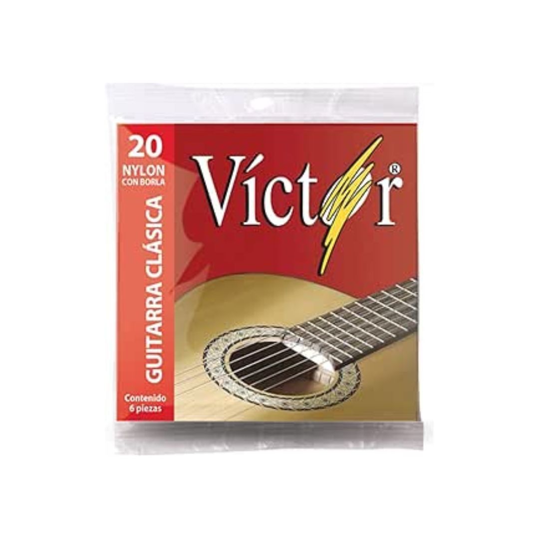 ENCORDADURA VICTOR GUITARRA CLASICA NYLON NEGRO 20