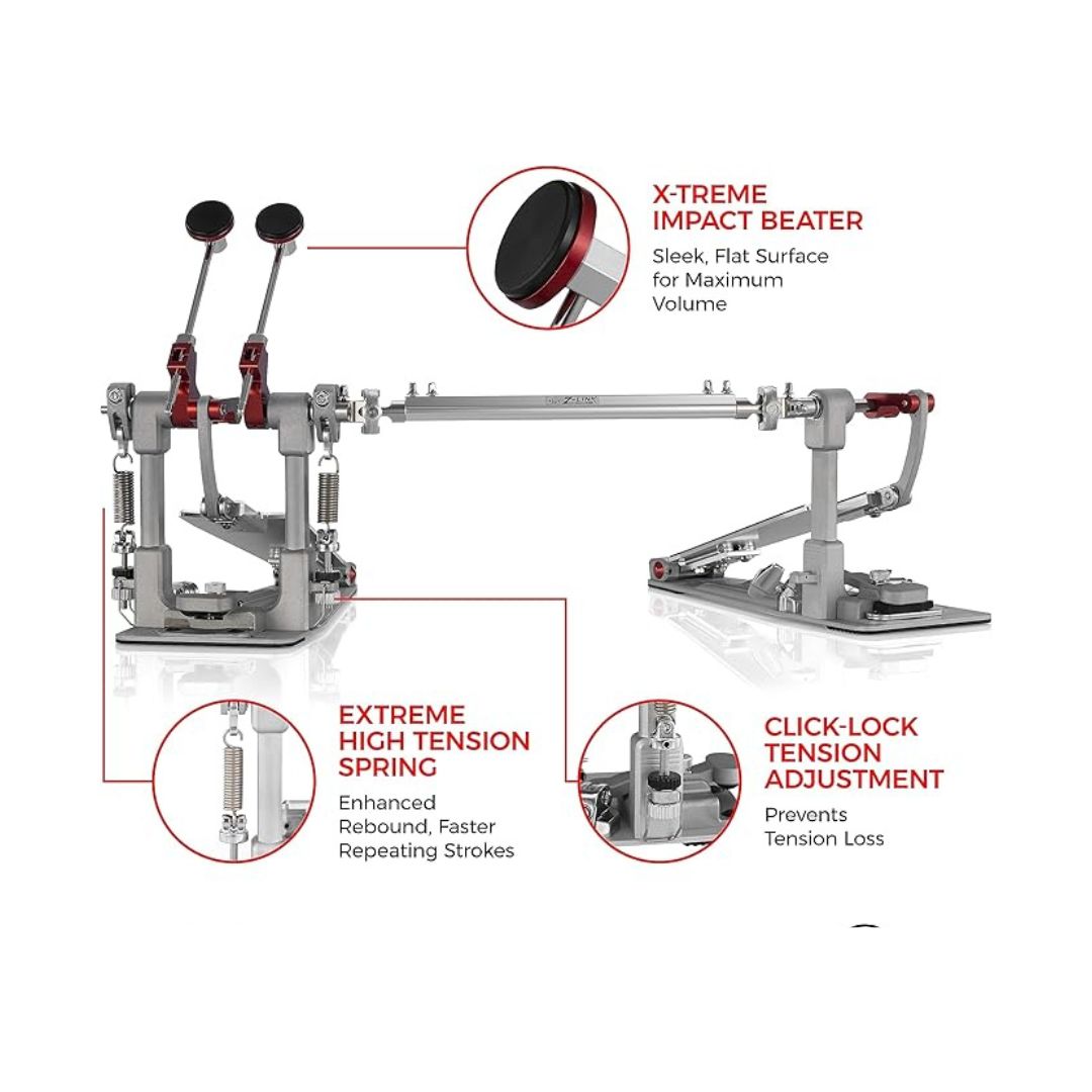 DOBLE PEDAL PEARL ELIMINATOR DEMON DRIVE XR W/CASE P-3502D