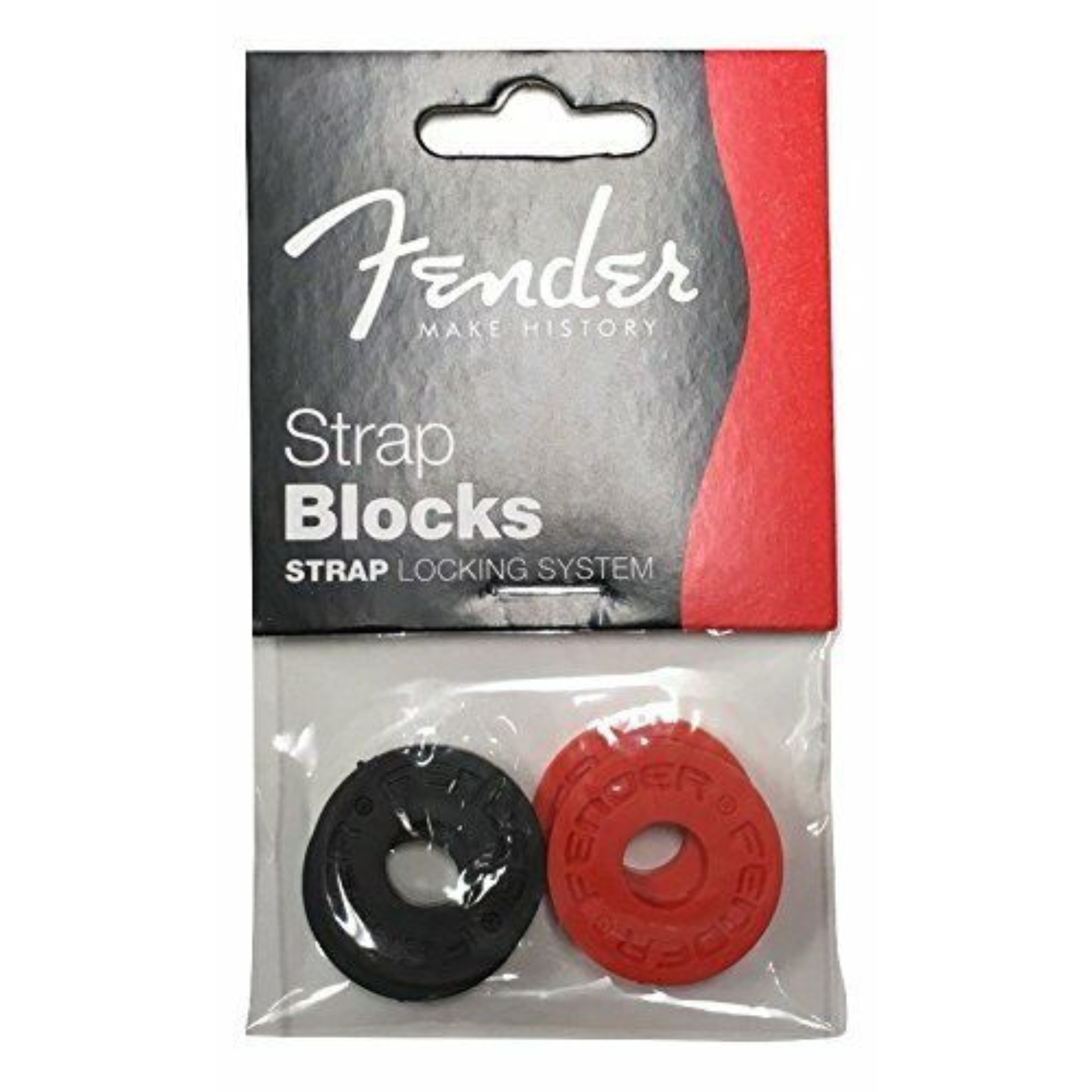 STRAPBLOCKS FENDER 4 PK 2BLK/2 RED