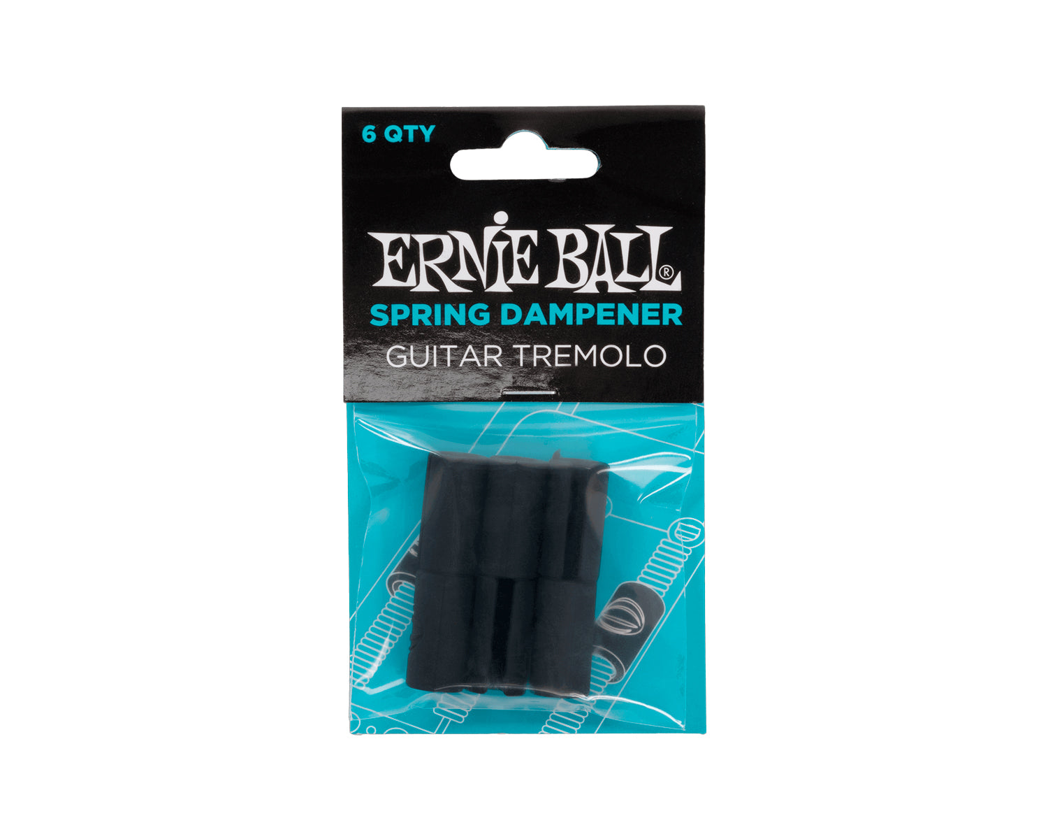 Sordinas Ernie Ball para Resortes de Guitarra Eléctrica Goma Negra 9639