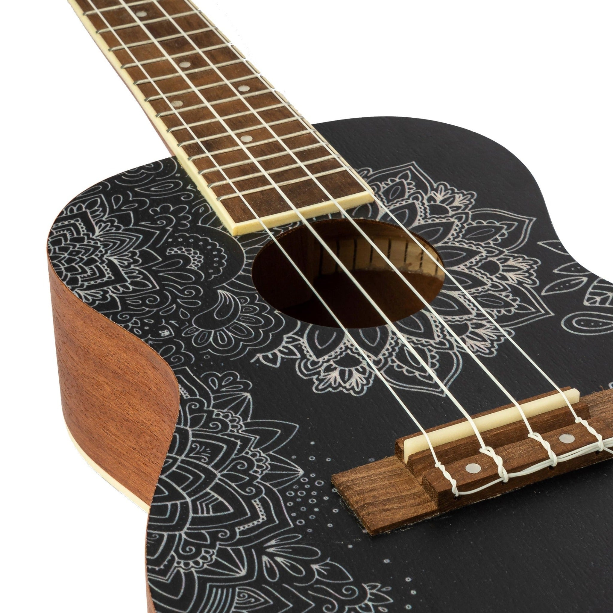 UKELELE BAMBOO CONCIERTO SAPELE SOUL MANDALA U-23 C/FUNDA